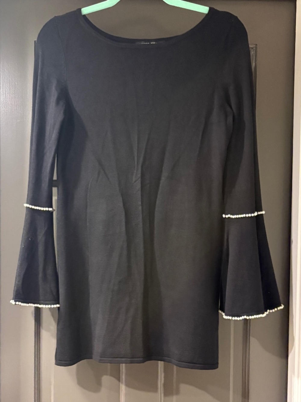 Boston Proper Black Pearl-Trim Dress – Size Small